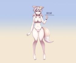 1girls annytf bikini breast_expansion breasts female fox_ears fox_girl fox_tail growth growth_sequence hair indie_virtual_youtuber long metachoke pink_bikini sequence slider slider_(control) smile striped_bikini tagme virtual_youtuber vtuber white_hair