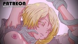 2d_animation animated blonde blonde_female blonde_hair breasts bukkakefactory closed_eyes exposed_breasts mushoku_tensei nipples patreon sara_(mushoku_tensei) short_hair tentacle tentacle_on_female tied_arms tied_up torn_clothes unconscious