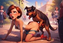 ai_generated asianmamii canine disney doggy_style female female_on_feral feral helen_parr human human_on_feral male male/female mature_female milf mommy penetration penis sex the_incredibles zoophilia