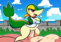 ai_generated anthro anthro_penetrated blush bottomless breasts city clothed clothing cloud cowgirl_position detailed_background duo erection faceless_character faceless_male female female_focus female_on_human female_on_top female_penetrated from_front_position generation_5_pokemon genital_fluids genitals hellsonger hi_res human human_on_anthro human_penetrating human_penetrating_anthro interspecies jewelry male male/female male_on_anthro male_on_bottom male_penetrating male_penetrating_female mammal narrowed_eyes necklace nintendo nude on_bottom on_top open_mouth outside penetration penile penile_penetration penis penis_in_pussy pokemon pokemon_(species) pokephilia pussy red_eyes reptile scalie sex short_stack smaller_female snivy solo_focus vaginal_penetration