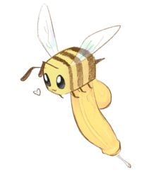 balls bee bee_(minecraft) cock huge_balls huge_cock minecraft minecraft_mob moba_(artist) size_play sketch smaller_male