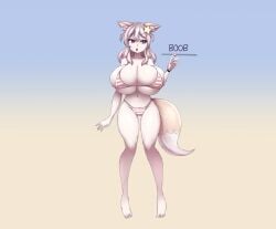 1girls annytf areolae big_breasts bikini breast_expansion female fox_ears fox_girl fox_tail growth growth_sequence hair indie_virtual_youtuber long metachoke pink_bikini sequence slider slider_(control) striped_bikini surprised surprised_expression tagme virtual_youtuber vtuber white_hair