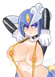 1girls 2x android big_breasts breasts breasts_out mega_man mega_man(classic) nipples robot robot_girl splash_woman topless