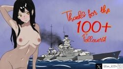 battleship black_hair chainsaw_man colored compact_body demon demon_girl follower_celebration german history kriegsmarine mitaka_asa nazi nude nude_female ocean tagme tim_heyderich water ww2 yoru_(chainsaw_man)