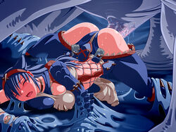 1monster ass blue_hair blush capcom censored color damedungeon female flying_wyvern from_behind huge_monster human hunter_(monster_hunter) interspecies khezu larger_male monster monster_hunter monster_hunter_freedom_unite nargacuga_(armor) penetration penis rape size_difference smaller_female source_request year_request zoophilia