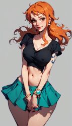 ai_generated female female_only hoeyuga nami one_piece orange_hair post-timeskip skirt