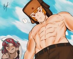 1boy 1girls 2d black_nails chile colombia couple emikukis female female_pov heart husband_and_wife indie_virtual_youtuber just_nova latam_virtual_youtuber looking_at_viewer male markitosart20 muscular muscular_male nail_polish pov red_eyes sky spanish_text text ushanka virtual_youtuber vtuber yellow_hair youtube youtube_hispanic youtuber youtuber_boy