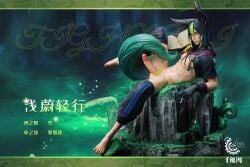 1boy animal_ears barefoot bishounen book feet figure fox_ears fox_tail garage_kit_(medium) genshin_impact gentleman_resin_(yaoi_figures) green_eyes highres male_focus male_only male_pubic_hair official_art pectorals pubic_hair sculpture sitting solo tail testicles tighnari_(genshin_impact) toes translation_request unconventional_media