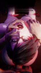 1boy 1girls 3d animated arched_back artist_name bayonetta bayonetta_(character) bayonetta_2 black_hair bouncing_breasts deep_penetration female female_focus finger_in_another's_mouth finger_in_mouth glasses hard_sex hetero looking_at_viewer looking_up male male/female male_pov medium_breasts pickleballssy sex sex_from_behind short_hair shorter_than_10_seconds sound tagme vaginal_penetration video