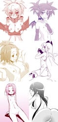 6+girls 6girls ass bb big_breasts breasts censored disgaea disgaea_1 disgaea_2 etna female female_only flat_chest highres human human_only k-on! large_breasts makai_kingdom marona mio_akiyama_(k-on!) monochrome multiple_boys multiple_girls nipples nippon_ichi_software pram ritsu_tainaka_(k-on!) rozalin wings