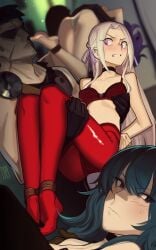 3boys 3girls angry arms_behind_back ass bandit bare_arms bare_legs bare_midriff bare_shoulders barefoot bent_over bernadetta_von_varley big_ass black_bra bondage bound bound_legs bound_wrists bra breasts byleth_(fire_emblem) byleth_(fire_emblem)_(female) cad_(caddo) captured carrying carrying_over_shoulder carrying_person choker clenched_teeth clothing edelgard_von_hresvelg female female_focus femsub fire_emblem fire_emblem:_three_houses gloves hair_between_eyes humiliation indoors kaddo legs legs_together long_hair male maledom medium_hair midriff multiple_boys multiple_doms multiple_girls multiple_subs muscles nintendo panties pantyhose princess_carry purple_hair red_bra red_legwear red_panties restrained shoulders skirt small_breasts solo_focus student sweat teacher teacher_and_student teal_hair underwear very_long_hair white_hair white_panties