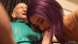3d 3d_model 3dx big_penis blowjob blowjob_face blue blue_eyes clothed clothed_female_nude_male cum cum_drip english_dialogue english_subtitles english_text erection erection_under_clothes erection_under_clothing exciting fetish genitalia getting_erect grandfather grandparent house human humanoid_penis husband_and_wife light-skinned_female love marriage masturbation mias3dxworld nude_female nude_male old old_man older_male older_penetrating_younger original original_character original_characters penis penis_in_pussy penis_size_difference pool purple_hair seducing seductive seductive_eyes seductive_mouth seductive_smile sex story topless twitter_username