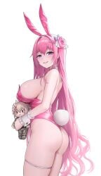 1girls ass breasts bunny_ears bunny_girl bunnysuit dorothy_(nikke) female goddess_of_victory:_nikke kuronerinka large_ass large_breasts light-skinned_female light_skin long_hair pink_hair pinne_(nikke)