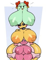 3girls annoyed annoyed_expression areola areolae ass_bigger_than_head ball_with_hyper_features bedroom_eyes big_breasts big_nipples boo_(mario) boobs_on_head bow breasts_bigger_than_head crossover fangs female female_only five_nights_at_freddy's five_nights_at_freddy's_2 ghost ghost_girl gigantic_breasts huge_ass huge_breasts lady_bow looking_down mario_(series) nintendo nipples nude paper_mario paper_mario:_the_thousand-year_door pink_cheeks pink_hair pokémon_(species) pokemon pokemon_sv robot robot_girl scottgames shiny shiny_breasts shiny_skin shortstack smile smiling smiling_at_viewer tagme teasing thick_thighs thighs tinkaton toy_chica_(fnaf) virito weird_crossover