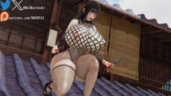 3d asian asian_bimbo asian_female black_hair byakugan honey_select_2 huge_ass huge_breasts hyuuga_hinata illusion_soft kunai kunoichi murasakio_(artist) naruto naruto_(series) naruto_shippuden