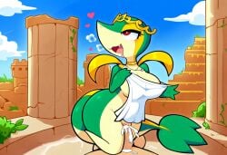 ai_generated anthro anthro_penetrated ass big_ass big_breasts big_butt blush bodily_fluids breasts clothing cloud cowgirl_position crown cum cum_in_pussy cum_inside detailed_background drooling duo elemental_creature erection faceless_male female female_focus female_on_human female_on_top female_penetrated flora_fauna generation_5_pokemon genital_fluids genitals heart hellsonger hi_res human human_on_anthro human_penetrating human_penetrating_anthro interspecies jewelry leaf looking_pleasured male male/female male_on_anthro male_on_bottom male_penetrating male_penetrating_female mammal necklace nintendo nude on_bottom on_top open_mouth orgasm outside penetration penile penile_penetration penis penis_in_pussy pillar plant pokemon pokemon_(species) pokephilia pussy red_eyes saliva scalie sex sky smile snivy solo_focus vaginal_penetration vines