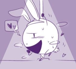 battle_for_dream_island bfdi blush bunny_ears bunny_tail bunnysuit hearts object_shows pole pole_dancing spotlight strip_club stripper stripper_pole striptease yellow_face_(bfdi)