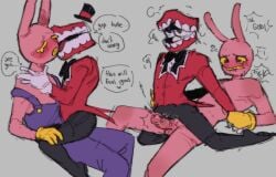 caine_(the_amazing_digital_circus) cum cuntboy diference_size evil_jax_(the_amazing_digital_circus) penis penis_in_pussy pussy_juice riding_penis size_difference the_amazing_digital_circus