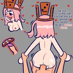 bitoss blush blushing cum_inside drooling grabbing_arms grabbing_from_behind lemondiamond42 oc pink_hair someone_else's_oc vaginal_penetration x-ray