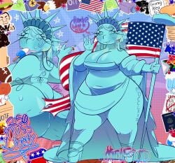 1girls 4th_of_july absurd_res absurd_resolution absurdres alternate_version_available american_flag american_flag_bikini american_flag_print american_flag_thong ass belly big_ass big_breasts big_butt bikini bimbocore blue_body blue_skin blush blushing bottom_heavy breasts bubble_ass bubble_butt busty cellulite chubby chubby_belly chubby_female cleavage curvaceous curvy curvy_female curvy_figure english_text fat_ass female female_focus female_only flag fourth_of_july green_body green_skin hi_res high_resolution highres holidays huge_ass huge_breasts huge_butt lady_liberty large_ass large_breasts mature mature_female milf navel sideboob solo solo_female solo_focus statue statue_of_liberty stomach sweat sweating sweaty sweaty_ass sweaty_body sweaty_butt tagme text thick_ass thick_thighs thighs thong thong_bikini voluptuous voluptuous_female