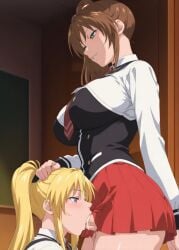 1futa 1girls academy_uniform_(bible_black) ai_generated bible_black big_penis blonde_hair breasts brown_hair classroom clothed_sex clothing dominant_futa duo erection faithful_to_the_anime fellatio female female_pervert femdom femsub futa_on_female futa_sans_balls futa_with_female futadom futanari futanari_transformation grabbing_another's_hair highres human imari_kurumi intersex irrumatio large_breasts lazycpt light-skinned_female light-skinned_futa light_skin long_hair low-angle_view moaning multiple_females multiple_girls no_balls nude nude_female nude_futanari oral oral_rape oral_sex penis pervert pleated_skirt ponytail possessed pubic_hair saeki_kaori saliva saliva_trail school_uniform schoolgirl sex shirt skirt standing submissive_female suspenders tears teen teenage_girl teenager uncensored vest wide_hips yuri