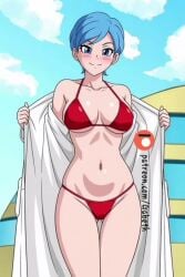 ai_assisted ai_generated animated bikini blue_eyes blue_hair bulma_briefs dragon_ball_super female tagme video