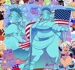 1girls 4th_of_july absurd_res absurd_resolution absurdres alternate_version_available american_flag american_flag_bikini american_flag_print american_flag_thong ass belly big_ass big_breasts big_butt bikini bimbocore blue_body blue_skin blush blushing bottom_heavy breasts bubble_ass bubble_butt busty cellulite chubby chubby_belly chubby_female cleavage curvaceous curvy curvy_female curvy_figure english_text fat_ass female female_focus female_only flag fourth_of_july green_body green_skin hi_res high_resolution highres holidays huge_ass huge_breasts huge_butt lady_liberty large_ass large_breasts mature mature_female milf navel sideboob solo solo_female solo_focus statue statue_of_liberty stomach sweat sweating sweaty sweaty_ass sweaty_body sweaty_butt tagme text thick_ass thick_thighs thighs thong thong_bikini voluptuous voluptuous_female