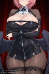 1female 1girl 1girls 2026 ai_generated arms_under_breasts artist_name big_ass big_breasts black_dress black_nails breasts cleavage closed_mouth crossed_arms curvy dress feathered_wings head_out_of_frame hi_res high_quality high_resolution highres huge_ass huge_breasts large_breasts long_sleeves looking_at_viewer pantyhose patreon patreon_username pink_hair ramiel_(zenless_zone_zero) short_hair skindentation solo thick_thighs thighhighs thighs unjobdespiert watermark wings zenless_zone_zero zipper