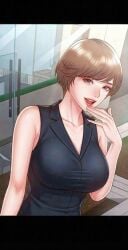 fair_skin pornwha red_lips short_hair sleeveless smiling smiling_at_viewer