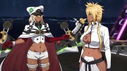 ai_generated animated animation anime arrancar big_breasts bleach blonde_hair crossover dark-skinned_female dark_skin embrace fighting_game guilty_gear guilty_gear_xrd intimacy intimate jabbaman58 kissing lesbian_kiss manga ramlethal_valentine romantic sensual tagme tier_harribel video video_game_character white_hair women_only yuri