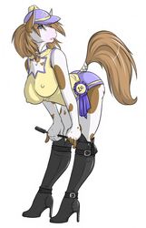 1st_place animal_ears anthro bent_over boots breasts equine female first_place hat heart horse horse_ears horse_tail mare ribbons shirt shorts solo tail the_search_for_lost_wings whip wings