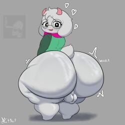 1boy 1male 2d 2d_(artwork) 2d_artwork anthro anthro_male anthro_only ass ass_focus ass_up back_view balls ballsack big_ass bottom_heavy bottom_heavy_femboy bottomless bottomless_male color cute cute_face cute_male deltarune digital_drawing digital_drawing_(artwork) digital_media digital_media_(artwork) femboy femboy_only furry furry_male furry_only glasses goat goat_boy goat_ears goat_horns grey_background huge_ass large_ass looking_at_own_ass looking_back male male_only motion_lines nitnat no_background onomatopoeia ralsei ralsei_with_white_fur simple_background solo solo_focus solo_male sound_effects thicc thick thick_ass thick_boy thick_butt thick_legs wobble wobble_(sound_effect) wobbling_ass