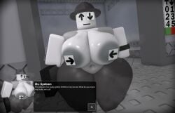 1girls 3d baronaces big_breasts dialogue die_of_death_(roblox) roblox robloxian tagme