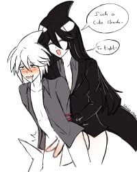 1boy 1futa cetacean funamusea futa futa_dominant futa_on_male futa_penetrating_male futa_with_male futadom futanari idate killer_whale male orca orca_girl orca_humanoid orca_tail rule_63 sal_(wadanohara) shark_boy shark_penis shark_tail white_skin