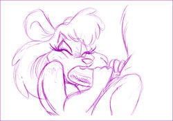 anthro antti_remes chip_'n_dale_rescue_rangers disney fellatio female fur furry gadget_hackwrench monochrome mouse oral oral_sex penis pink_and_white rodent sex sketch toony