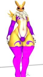 3d 3d_(artwork) bandai_namco bikini clothing digimon femboy furry gay prisma3d renamon socks thick_thighs thighhighs