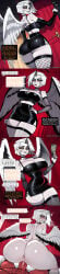 1boy 1girl absurd_res ai_generated angel angel_wings anus artist_name ass back banknote bare_shoulders big_ass black_choker black_dress black_lips black_skirt blush breasts bubble_butt choker cleavage clenched_teeth colored_sclera colored_skin comic comic_page completely_nude curvy demon_girl detached_sleeves door dress english_text feathered_wings fishnet_thighhighs fishnets from_behind girl_on_top gloves goth_fashion halo hand_on_own_hip hazbin_hotel hazbin_hotel_(season_2) hetero highres holding huge_ass huge_breasts large_breasts looking_at_viewer looking_back lute_(hazbin_hotel) makeup miniskirt mole money motion_lines multiple_panels muscular muscular_male nude open_mouth pale_skin patreon patreon_username pencil_skirt penis phanary pov pussy red_background red_skin reverse_cowgirl_position sex sex_from_behind short_hair skirt smile solo solo_focus speech_bubble straddling sweat teeth thick thick_thighs thighhighs thighs twitter_username uncensored underbutt vaginal web_address white_hair white_skin wings yellow_eyes
