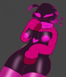 black_body magenta_eyes magenta_hair magenta_nipples oc original_character pink_nipples pussy shadow sunnypawsy