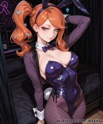 absurd_res ai_generated alternate_version_at_source alternate_version_available bunny_ears bunny_girl bunnysuit cute cute_face fake_animal_ears female female_focus hi_res highres indoor indoors indoors_sex inside light-skinned_female light_skin looking_at_viewer looking_pleasured nintendo orange_hair ozziru patreon playboy_bunny pokemon ponytail prostitution self_upload sexy sexy_body sexy_female side_ponytail solo solo_female solo_focus sonia_(pokemon) standing strip_club swept_bangs uncensored video_game video_game_character video_game_franchise video_games