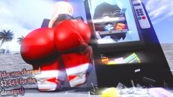 3d 3d_(artwork) ass ass_bigger_than_head big_ass breaking_glass huge_ass power_(chainsaw_man) roblox slamming slamming_ass vending_machine