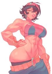 1girls abs bare_arms bare_shoulders big_breasts black_hair clothed clothing color female female_focus female_only hi_res jubilee jubilee_(marvel_rivals) large_breasts light-skinned_female light_skin marvel marvel_rivals rebigaki_art short_hair solo solo_female sweaty tagme thick_thighs x-men yknivel