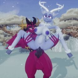 animated deer fur furry futanari gif goat stomach_bulge tagme
