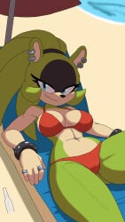 1girls 2d 2d_artwork anthro anthro_only background beach beach_background beach_chair beach_umbrella bikini female female_only furry furry_female furry_only idw_comics idw_publishing looking_at_viewer parukoenjoyer_(artist) smile smiling smiling_at_viewer sonic_(series) sonic_the_hedgehog_(comics) sonic_the_hedgehog_(idw) surge_the_tenrec tagme tenrec tenrec_girl tenrec_humanoid