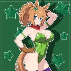 1:1 1:1_aspect_ratio 1girls 2d 2d_(artwork) 2d_artwork animal_ears animal_tail arm_behind_head armpit armpit_crease armpit_peek armpits background bare_armpits bare_arms bare_chest bare_hips bare_shoulders bare_skin belly_button big_boobs big_breasts blue-eyed_female blue_eyes blue_legwear blue_stockings blue_thigh_highs blue_thighhighs breasts brown-haired_female brown_gloves brown_hair busty busty_female busty_girl cleavage closed_mouth_smile collarbone curvaceous curvaceous_body curvaceous_female curvaceous_figure curvaceous_hips curvy curvy_body curvy_female curvy_figure curvy_hips digital digital_art digital_drawing digital_drawing_(artwork) digital_media digital_media_(artwork) drawing elbows eviconstantine exposed_armpits exposed_arms exposed_chest exposed_hips exposed_shoulders exposed_skin female female_focus female_only fingers from_side gloves green_background green_leotard green_topwear groin hair_between_eyes hair_ornament hairless_armpits hand_behind_head hand_on_head hand_on_hip hand_on_own_head hand_on_own_hip head_tilt horse_ears horse_girl horse_tail hourglass_figure inframammary_fold inguinal_crease inguinal_ligament large_boobs large_breasts lean_figure legwear leotard long_hair looking_at_viewer monotone_background mons_pubis narrow_waist navel one_color_background parted_bangs plain_background ponytail posing posing_for_the_viewer shaved_armpits shoulders side_view sidelocks skindentation slender_body slender_waist slim_female slim_waist smile smiley_face smiling smiling_at_viewer solid_color_background solo standing stockings taiki_shuttle_(umamusume) thick_thighs thigh_highs thighhighs thighs three-quarter_view tied_hair tilted_head top_view topwear touching_head touching_hip umamusume umamusume_pretty_derby upper_body wide_hips