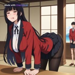 1boy 1girl ahegao ai_assisted ai_generated anime_screencap anime_style beach black_hair black_pantyhose black_ribbon black_skirt blazer blunt_bangs cleavage closed_mouth collared_shirt colorful contrast curvaceous curvy day daytime deep_cleavage detailed_face doggystyle dramatic_lighting faceless_male facing_viewer flat_belly formal from_behind hair_down half_closed_eyes highly_detailed hourglass_figure huge_breasts indoors kakegurui kanna_kamui long_hair looking_at_viewer looking_back motion_lines narrow_waist nipples on_all_fours perfect_anatomy pleated_skirt rape rape_victim red_eyes red_jacket scenery skirt_lift slim_waist smile solo_focus source_anime standing sunny tall_female thighband_pantyhose tongue_out uniform voluptuous wavy_hair white_shirt wide_hips
