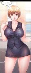 hourglass_figure pornwha shocked_expression sleeveless spilled_drink wet_clothes