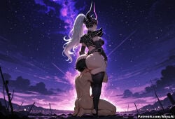 1boy 1girl ai_assisted ai_generated animal_ears ass black_hair black_legwear breasts cloud cunnilingus curvaceous curvy curvy_female curvy_figure elbow_gloves female femdom gloves hetero high_heels large_breasts league_of_legends long_hair mask miyuai night night_sky oral penis ponytail sex shooting_star silver_hair sitting_on_face sitting_on_person sky star_(sky) starry_sky syndra tail thick thick_ass thick_butt thick_hips thick_legs thick_thighs thighhighs voluptuous voluptuous_female wide_hips wide_thighs