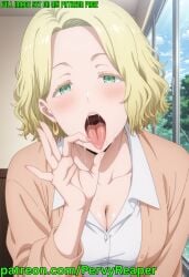 ai ai_art ai_generated blonde_hair ferris_olston green_eyes milf tomo-chan_wa_onna_no_ko