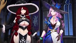 ai_generated animated animation anime big_breasts fairy_tail gacha hat honkai:_star_rail honkai_star_rail intimacy intimate irene_belserion jabbaman58 jade_(honkai:_star_rail) kissing mage manga purple_hair red_hair red_head romantic tagme video witch woman_only yuri