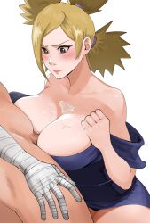 1boy 1boy1girl 1girls alternate_breast_size arms_at_sides armwear bandaged_arm bandages bare_breasts bare_chest bare_legs bare_shoulders bare_thighs big_breasts blush boruto:_naruto_next_generations bottomless bottomless_female breasts bust busty climax clothed_female_nude_male clothed_sex cum cum_between_breasts cum_on_body cum_on_upper_body duo duo_focus embarrassed hands-free hands-free_paizuri head_out_of_frame huge_breasts jerrydurd kimono kimono_down kimono_pull kneeling legs_together lipstick makeup male/female male_with_female mature mature_female mature_woman milf naruto naruto_(series) no_bra oppai out_of_frame outercourse paizuri partial_male partially_clothed penis penis_between_breasts quad_tails shounen_jump standing temari thick_thighs tied_hair titjob tits top_heavy uzumaki_naruto voluptuous